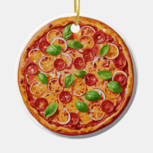 Pizza Weihnachten, Lustiger Foodie, White Elephant Keramik Ornament