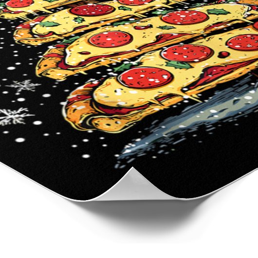 Pizza Weihnachtsbaum Fast Food Weihnachten Weihnac Poster (Ecke)