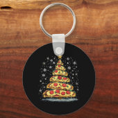Pizza Weihnachtsbaum Fast Food Weihnachten Weihnac Schlüsselanhänger (Vorderseite)