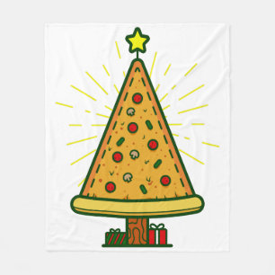 Pizza-Weihnachtsbaum Fleecedecke