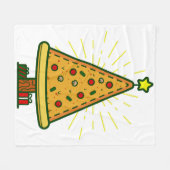 Pizza-Weihnachtsbaum Fleecedecke (Vorderseite (Horizontal))