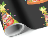 Pizza Weihnachtsbaum Funny Pizza Slice Lights Xmas Geschenkpapier (Rolleneckpunkt)