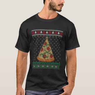 Pizza Weihnachtsbaum Funny Xmas Lights Boys Ugly S T-Shirt