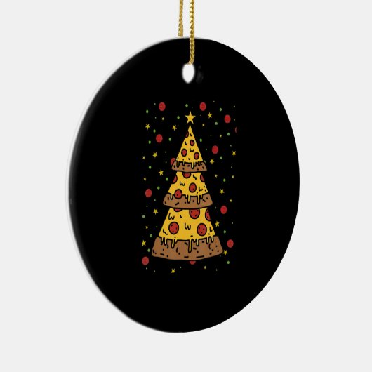 Pizza Weihnachtsbaum Lichter Weihnachtsmänner Keramik Ornament (Rechts)