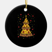Pizza Weihnachtsbaum Lichter Weihnachtsmänner Keramik Ornament (Vorne)