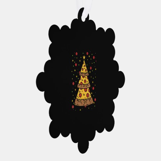 Pizza Weihnachtsbaum Lichter Weihnachtsmänner Ornament Karte (Rechts)