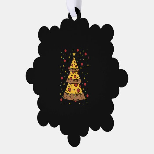 Pizza Weihnachtsbaum Lichter Weihnachtsmänner Ornament Karte (Linke Ecke)