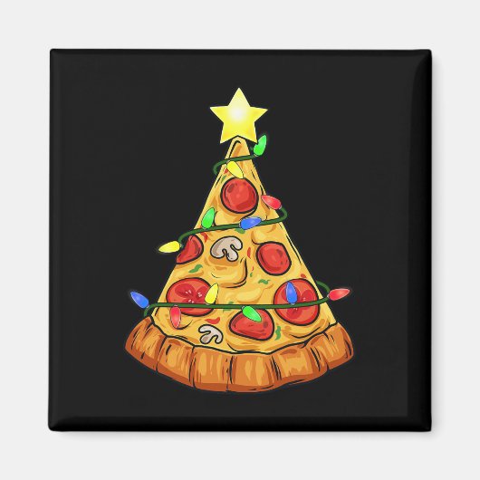 Pizza Weihnachtsbaum Lights Fun Boys Kinder Weihna Magnet (Vorne)