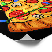 Pizza Weihnachtsbaum Lights Fun Boys Kinder Weihna Poster (Ecke)
