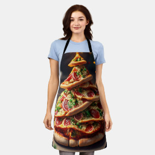 Pizza Weihnachtsbaum Schürze