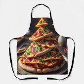 Pizza Weihnachtsbaum Schürze (Vorderseite)