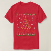 Pizza Weihnachtsbaum Ugly Weihnachtssüßer für Pi T-Shirt (Design vorne)