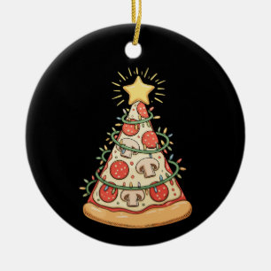 Pizza-Weihnachtsbaum-Weihnachtsbeleuchtung-Festtag Keramik Ornament
