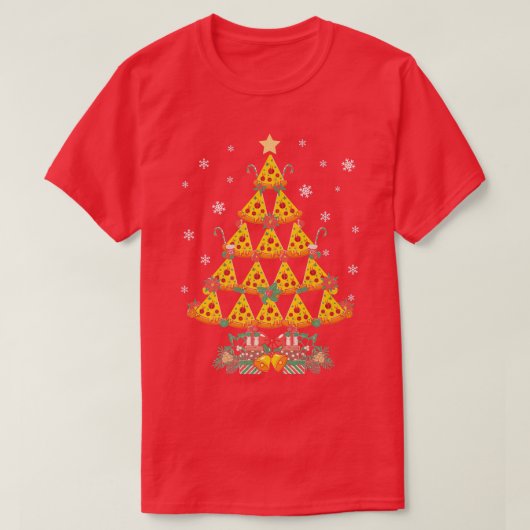 Pizza Weihnachtsbäume Weihnachten Weihnachten Weih T-Shirt (Design vorne)