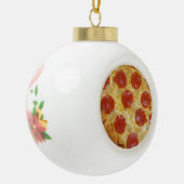 PIZZA Weihnachtsverzierung Keramik Kugel-Ornament (Links)