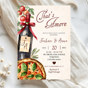 Pizza Wein Das ist Liebe Brautparty Einladung