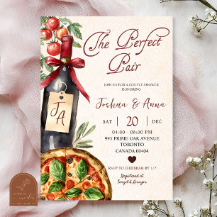 Pizza-Wein-Paarung Junggesellinnenabschied Einladung