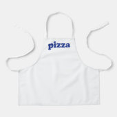 Pizza White Blue Moderne Typografie solide lustig Schürze (Vorderseite)
