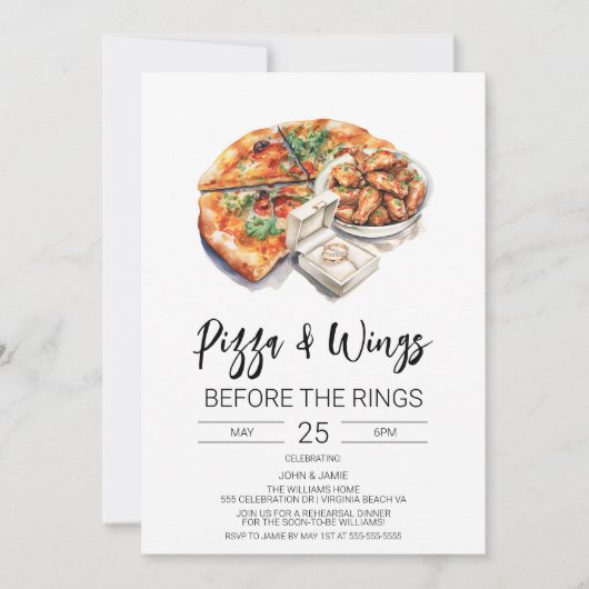 Pizza & Wings vor der Einladung (Vorderseite)
