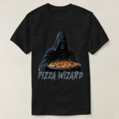 Pizza Wizard Grim Sensenmann Pizza Lover T-Shirt (Design vorne)