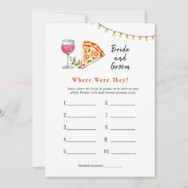 Pizza "Wo waren sie?" Brautparty Einladung