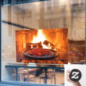 Pizza Wood Fired Pizza Brick Oven Pizza Shop Fensteraufkleber (Café-Fenster)
