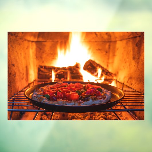 Pizza Wood Fired Pizza Brick Oven Pizza Shop Fensteraufkleber (Blatt 3)