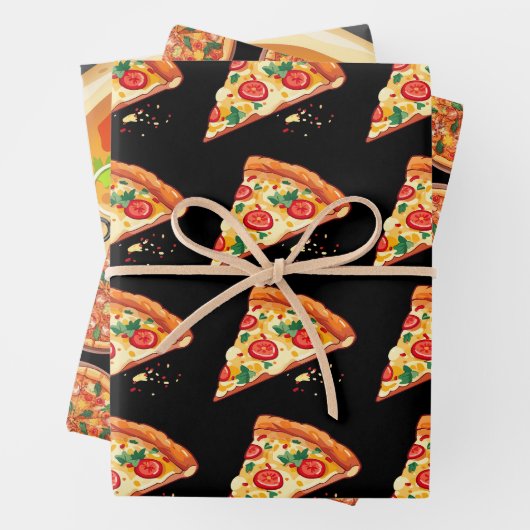 Pizza Wrapping Paper | 3 Blätter | 3 Designs schwa (Beispiel)