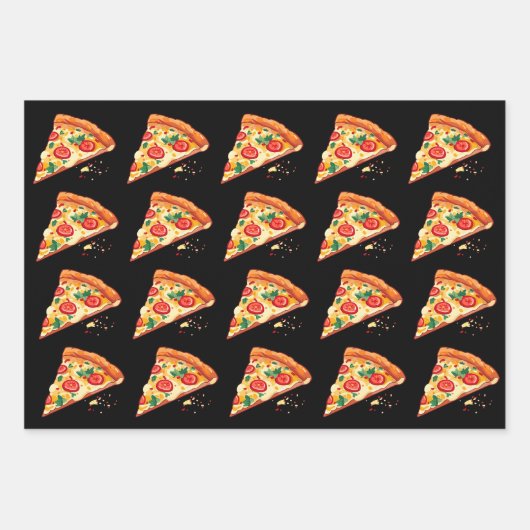 Pizza Wrapping Paper | 3 Blätter | 3 Designs schwa (Vorderseite)