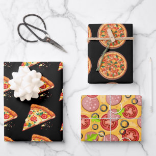 Pizza Wrapping Paper 3 Blätter 3 Designs schwa