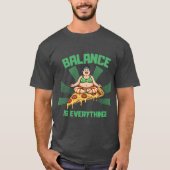 Pizza Yoga Balance Is Everything Funny boy T-Shirt (Vorderseite)