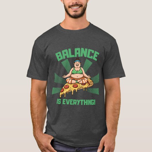 Pizza Yoga Balance Is Everything Funny boy T-Shirt (Vorderseite)