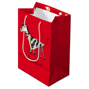 Pizza Zebra Niedlich Kids Animal Mittlere Geschenktüte