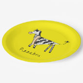 Pizza Zebra Niedlich Kids Animal Pappteller (Schrägansicht)