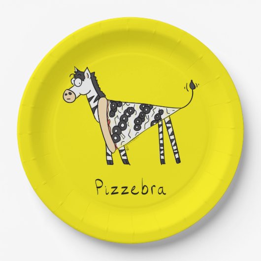 Pizza Zebra Niedlich Kids Animal Pappteller (Vorderseite)