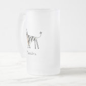 Pizza Zebra Niedlich Kids Cartoon Mattglas Bierglas (Vorderseite Links)