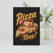 Pizza Zeit! Dankeskarte (Stehend Vorderseite)