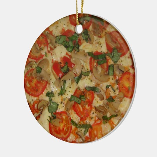 Pizza-Zeit! Keramik Ornament (Links)