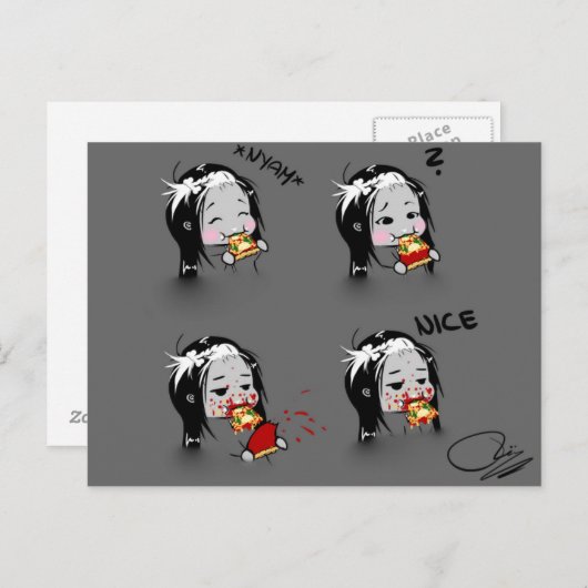 Pizza-Zeit! Postkarte (Vorne/Hinten)