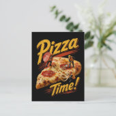 Pizza Zeit! Postkarte (Stehend Vorderseite)