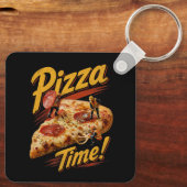 Pizza Zeit! Schlüsselanhänger (Rückseite)