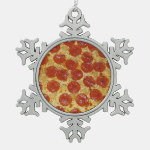 Pizza-Zinn-Schneeflocke-Verzierung Schneeflocken Zinn-Ornament