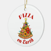 Pizza zu Weihnachten Keramik Ornament (Links)