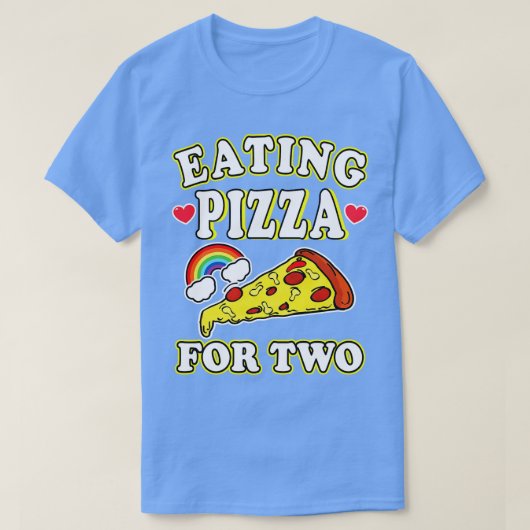 Pizza zu zweit essen T-Shirt (Design vorne)