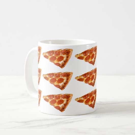 Pizza zum Frühstück Kaffeetasse (Vorderseite Links)