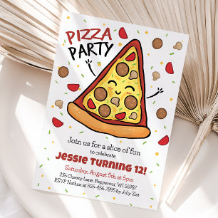 Pizza zum Geburtstag Einladung, Pizza Party Einlad Einladung
