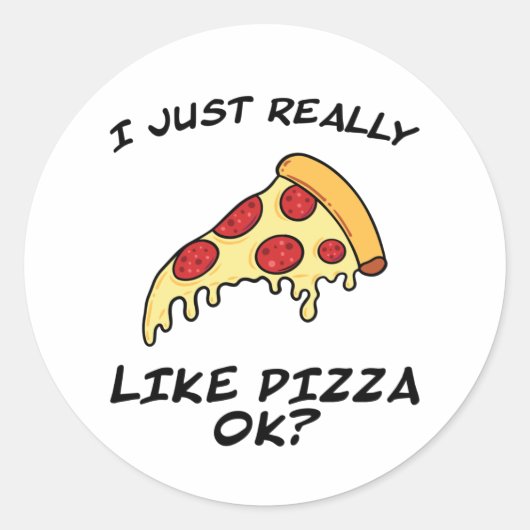 Pizzaausschnitt für Pizzas lustiges Sprichwort Fas Runder Aufkleber (Vorderseite)