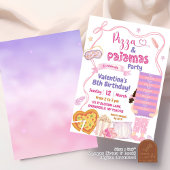 Pizzaausschnitt und Geburtstagsparty von Pajamas Einladung