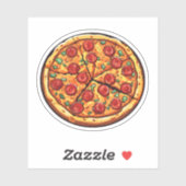 Pizzabild Cartoon Aufkleber (Blatt)