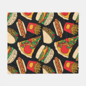 Pizzaburger Hotdog Pommes frites Tacos Fleecedecke (Vorderseite (Horizontal))